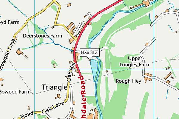 HX6 3LZ map - OS VectorMap District (Ordnance Survey) HX6 3LZ map - OS VectorMap District (Ordnance Survey)