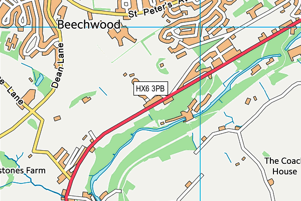 HX6 3PB map - OS VectorMap District (Ordnance Survey) HX6 3PB map - OS VectorMap District (Ordnance Survey)