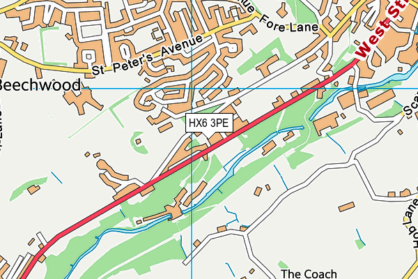 HX6 3PE map - OS VectorMap District (Ordnance Survey) HX6 3PE map - OS VectorMap District (Ordnance Survey)