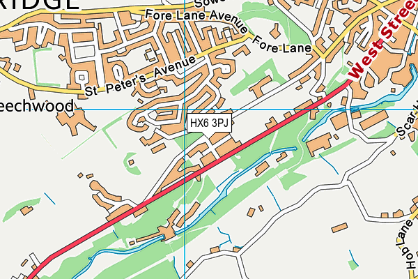 HX6 3PJ map - OS VectorMap District (Ordnance Survey) HX6 3PJ map - OS VectorMap District (Ordnance Survey)
