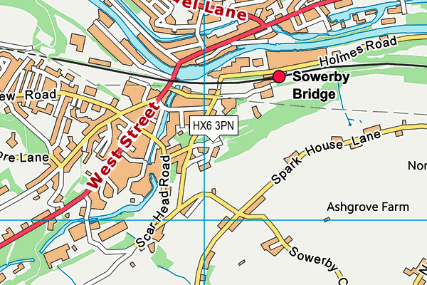 HX6 3PN map - OS VectorMap District (Ordnance Survey) HX6 3PN map - OS VectorMap District (Ordnance Survey)