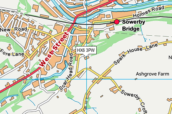 HX6 3PW map - OS VectorMap District (Ordnance Survey) HX6 3PW map - OS VectorMap District (Ordnance Survey)