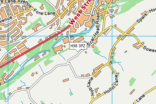 HX6 3PZ map - OS VectorMap District (Ordnance Survey) HX6 3PZ map - OS VectorMap District (Ordnance Survey)