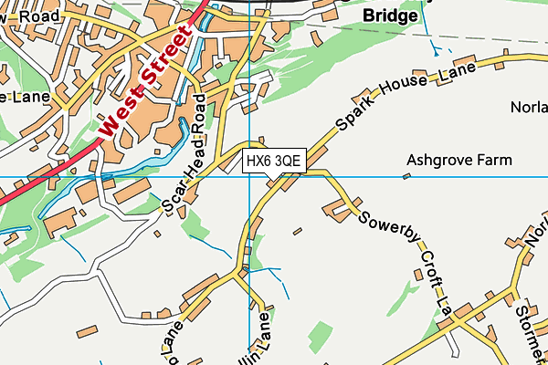 HX6 3QE map - OS VectorMap District (Ordnance Survey) HX6 3QE map - OS VectorMap District (Ordnance Survey)