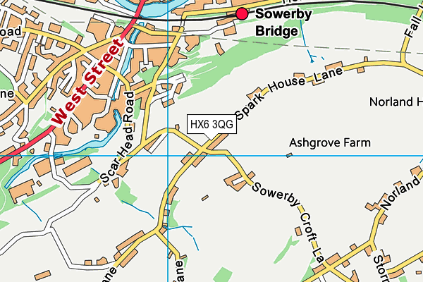 HX6 3QG map - OS VectorMap District (Ordnance Survey) HX6 3QG map - OS VectorMap District (Ordnance Survey)