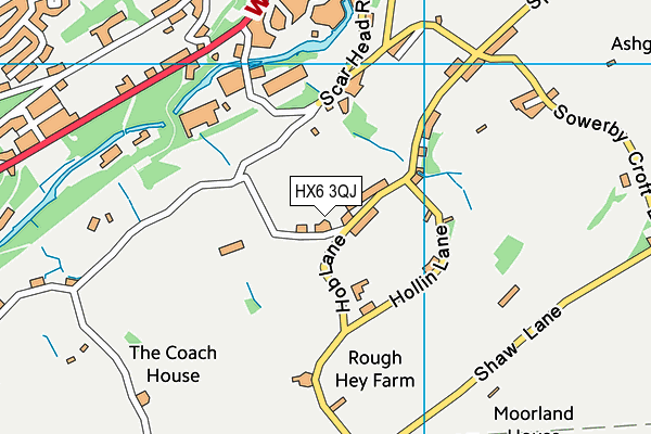 HX6 3QJ map - OS VectorMap District (Ordnance Survey) HX6 3QJ map - OS VectorMap District (Ordnance Survey)