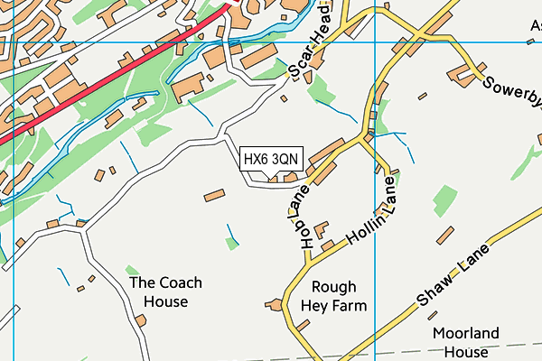 HX6 3QN map - OS VectorMap District (Ordnance Survey) HX6 3QN map - OS VectorMap District (Ordnance Survey)