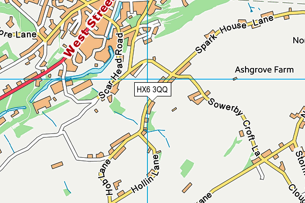 HX6 3QQ map - OS VectorMap District (Ordnance Survey) HX6 3QQ map - OS VectorMap District (Ordnance Survey)