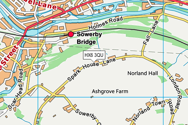 HX6 3QU map - OS VectorMap District (Ordnance Survey)
