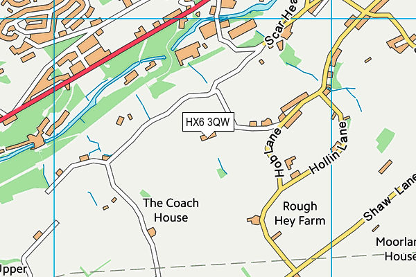 HX6 3QW map - OS VectorMap District (Ordnance Survey) HX6 3QW map - OS VectorMap District (Ordnance Survey)