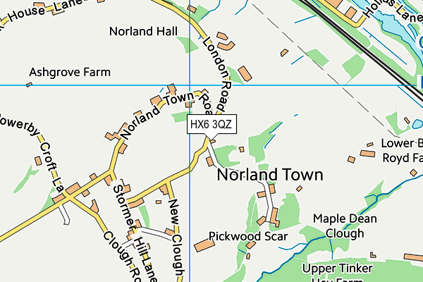 HX6 3QZ map - OS VectorMap District (Ordnance Survey) HX6 3QZ map - OS VectorMap District (Ordnance Survey)
