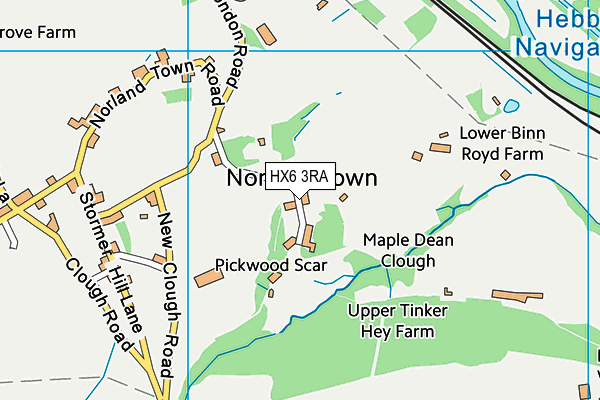 HX6 3RA map - OS VectorMap District (Ordnance Survey) HX6 3RA map - OS VectorMap District (Ordnance Survey)