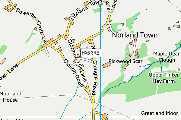 HX6 3RE map - OS VectorMap District (Ordnance Survey) HX6 3RE map - OS VectorMap District (Ordnance Survey)