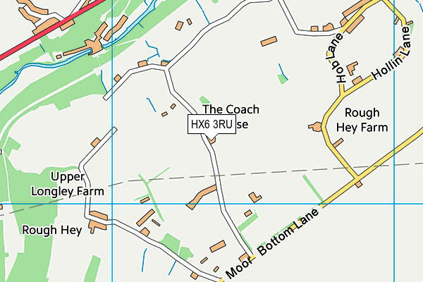 HX6 3RU map - OS VectorMap District (Ordnance Survey)