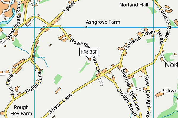 HX6 3SF map - OS VectorMap District (Ordnance Survey) HX6 3SF map - OS VectorMap District (Ordnance Survey)