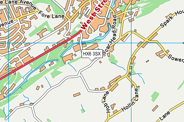 HX6 3SX map - OS VectorMap District (Ordnance Survey) HX6 3SX map - OS VectorMap District (Ordnance Survey)
