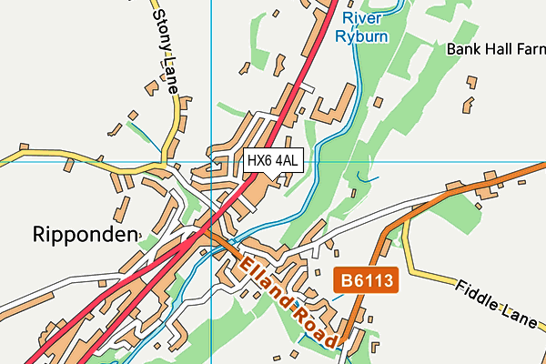 HX6 4AL map - OS VectorMap District (Ordnance Survey) HX6 4AL map - OS VectorMap District (Ordnance Survey)