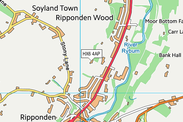 HX6 4AP map - OS VectorMap District (Ordnance Survey) HX6 4AP map - OS VectorMap District (Ordnance Survey)