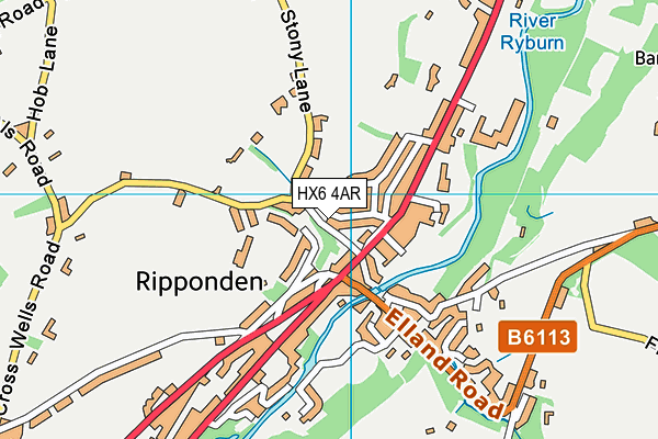 HX6 4AR map - OS VectorMap District (Ordnance Survey) HX6 4AR map - OS VectorMap District (Ordnance Survey)