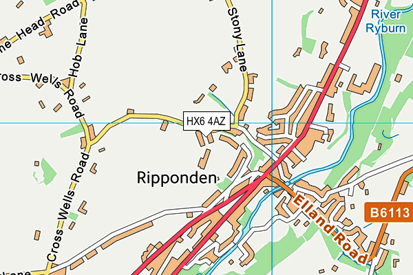 HX6 4AZ map - OS VectorMap District (Ordnance Survey) HX6 4AZ map - OS VectorMap District (Ordnance Survey)