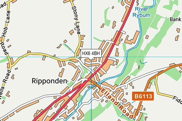 HX6 4BH map - OS VectorMap District (Ordnance Survey) HX6 4BH map - OS VectorMap District (Ordnance Survey)