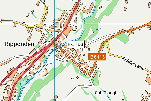 HX6 4DG map - OS VectorMap District (Ordnance Survey) HX6 4DG map - OS VectorMap District (Ordnance Survey)