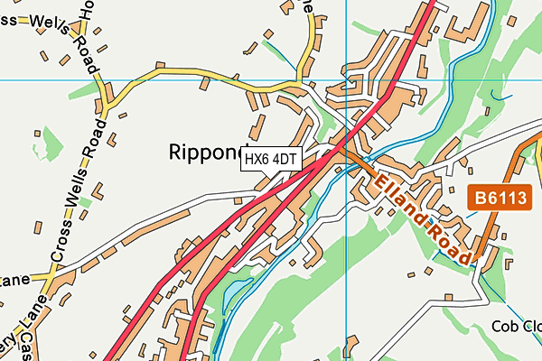 HX6 4DT map - OS VectorMap District (Ordnance Survey) HX6 4DT map - OS VectorMap District (Ordnance Survey)