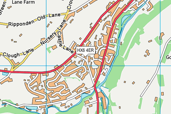 HX6 4ER map - OS VectorMap District (Ordnance Survey) HX6 4ER map - OS VectorMap District (Ordnance Survey)