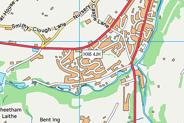 HX6 4JH map - OS VectorMap District (Ordnance Survey) HX6 4JH map - OS VectorMap District (Ordnance Survey)