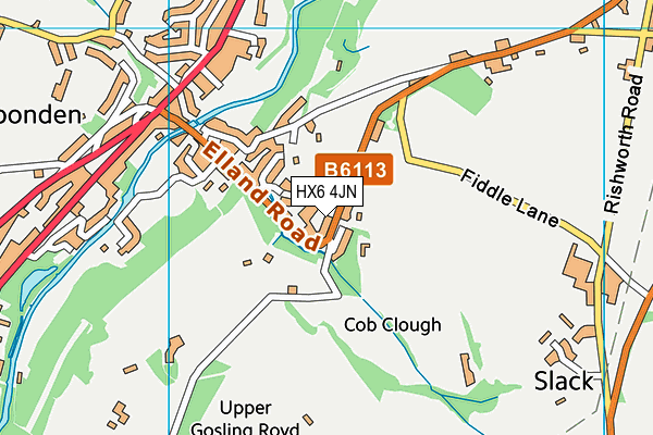 HX6 4JN map - OS VectorMap District (Ordnance Survey)