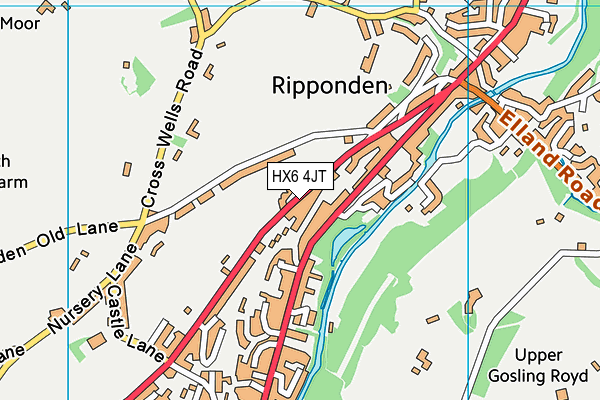 HX6 4JT map - OS VectorMap District (Ordnance Survey)