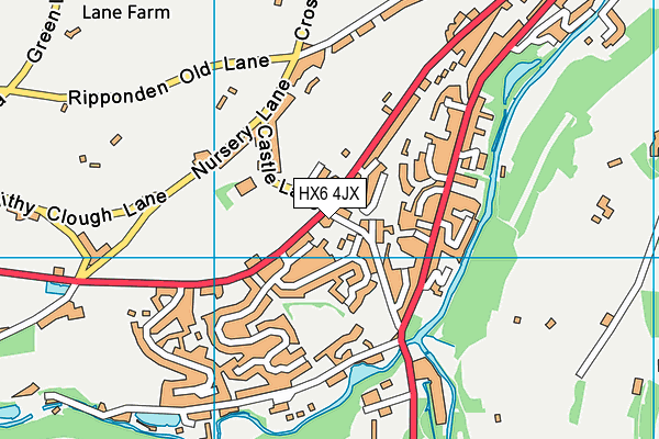 HX6 4JX map - OS VectorMap District (Ordnance Survey) HX6 4JX map - OS VectorMap District (Ordnance Survey)
