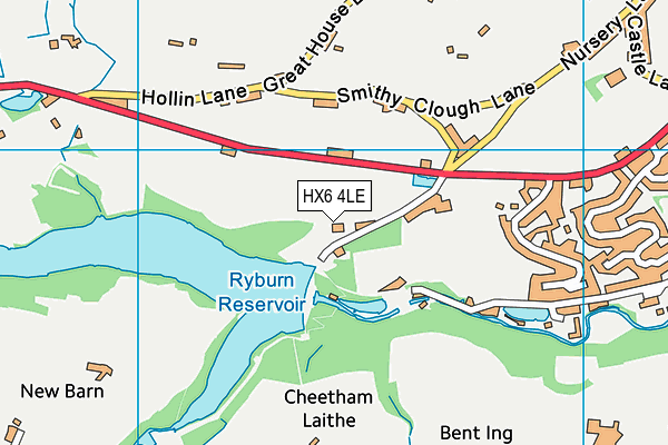 HX6 4LE map - OS VectorMap District (Ordnance Survey) HX6 4LE map - OS VectorMap District (Ordnance Survey)