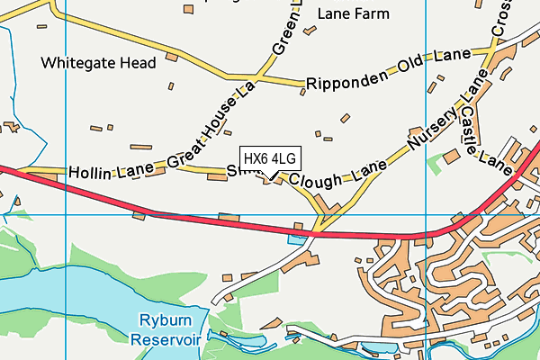 HX6 4LG map - OS VectorMap District (Ordnance Survey) HX6 4LG map - OS VectorMap District (Ordnance Survey)