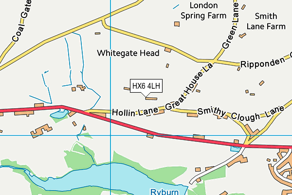 HX6 4LH map - OS VectorMap District (Ordnance Survey) HX6 4LH map - OS VectorMap District (Ordnance Survey)
