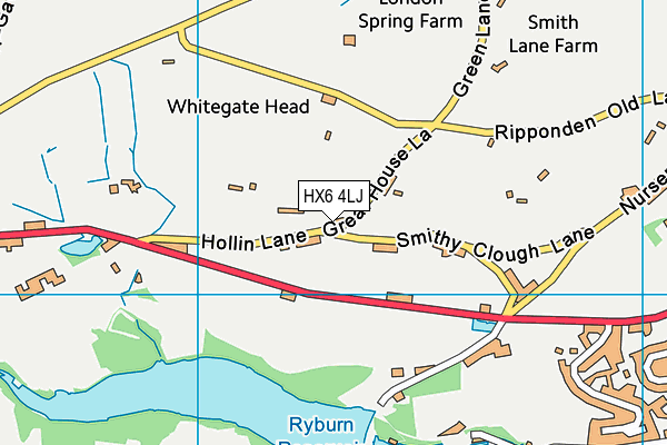 HX6 4LJ map - OS VectorMap District (Ordnance Survey)