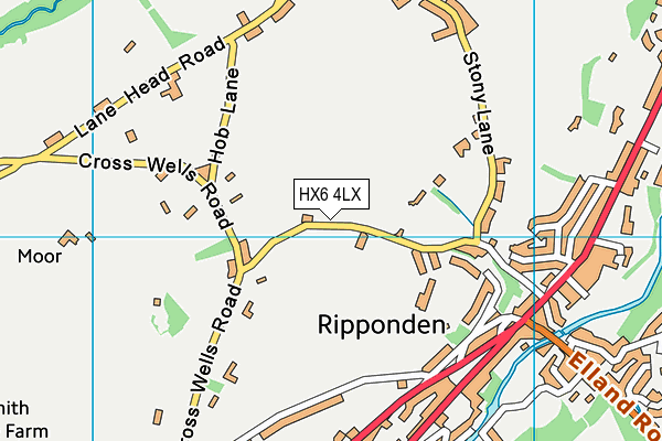 HX6 4LX map - OS VectorMap District (Ordnance Survey) HX6 4LX map - OS VectorMap District (Ordnance Survey)