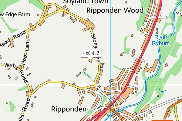 HX6 4LZ map - OS VectorMap District (Ordnance Survey)