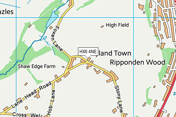 HX6 4NE map - OS VectorMap District (Ordnance Survey) HX6 4NE map - OS VectorMap District (Ordnance Survey)
