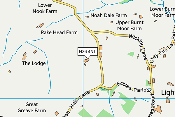 HX6 4NT map - OS VectorMap District (Ordnance Survey) HX6 4NT map - OS VectorMap District (Ordnance Survey)