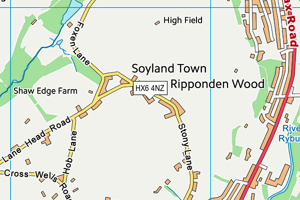 HX6 4NZ map - OS VectorMap District (Ordnance Survey)