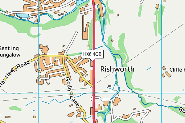 HX6 4QB map - OS VectorMap District (Ordnance Survey) HX6 4QB map - OS VectorMap District (Ordnance Survey)