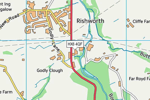 HX6 4QF map - OS VectorMap District (Ordnance Survey) HX6 4QF map - OS VectorMap District (Ordnance Survey)