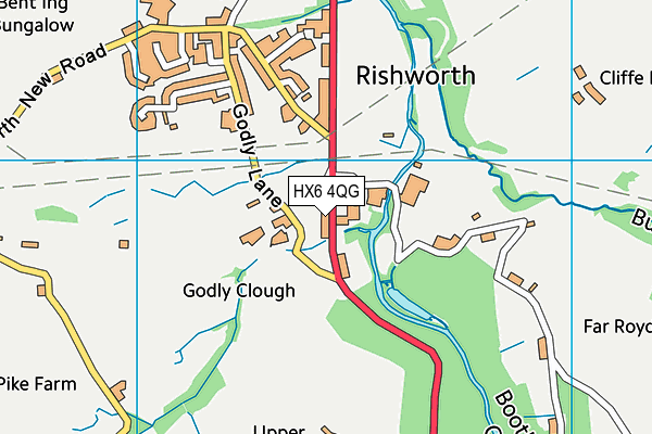 HX6 4QG map - OS VectorMap District (Ordnance Survey) HX6 4QG map - OS VectorMap District (Ordnance Survey)