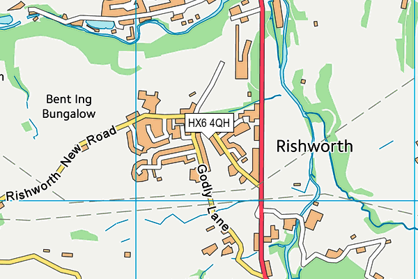 HX6 4QH map - OS VectorMap District (Ordnance Survey) HX6 4QH map - OS VectorMap District (Ordnance Survey)