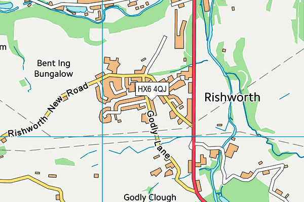 HX6 4QJ map - OS VectorMap District (Ordnance Survey) HX6 4QJ map - OS VectorMap District (Ordnance Survey)