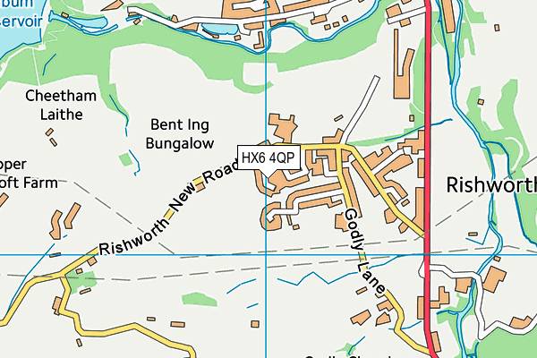 HX6 4QP map - OS VectorMap District (Ordnance Survey) HX6 4QP map - OS VectorMap District (Ordnance Survey)