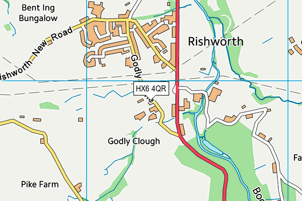 HX6 4QR map - OS VectorMap District (Ordnance Survey)