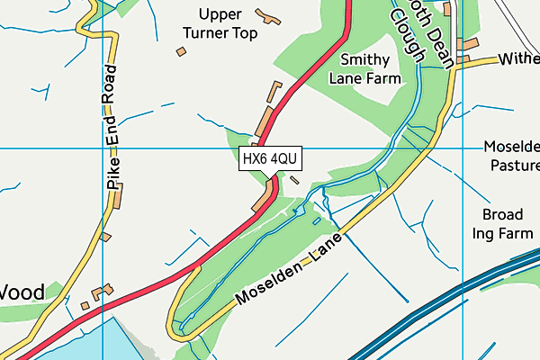 HX6 4QU map - OS VectorMap District (Ordnance Survey) HX6 4QU map - OS VectorMap District (Ordnance Survey)