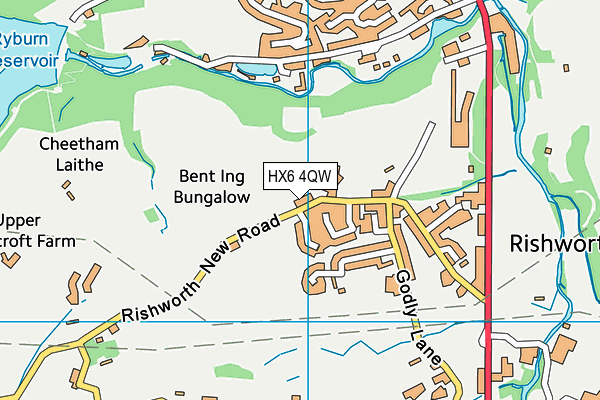 HX6 4QW map - OS VectorMap District (Ordnance Survey) HX6 4QW map - OS VectorMap District (Ordnance Survey)